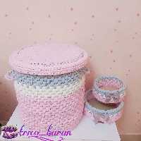 سبد اسباب بازی یا سبد لباس تریکویی دستبافت