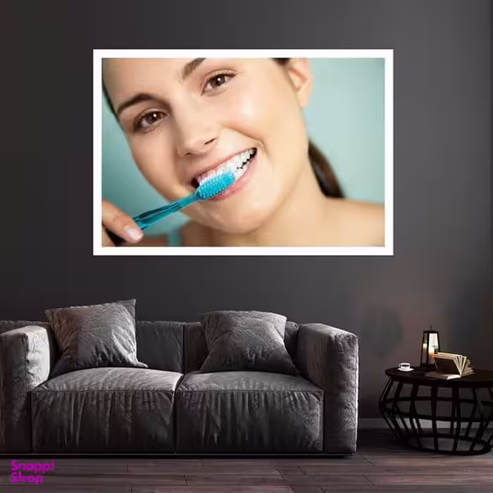 تابلو بکلیت طرح مسواک و مطب دندانپزشکی مدل قاب شاسی W-s9490