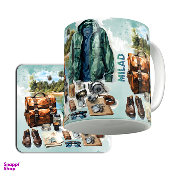 ماگ لاژید مدل اسم میلاد کد GRST به همراه زیرلیوانی