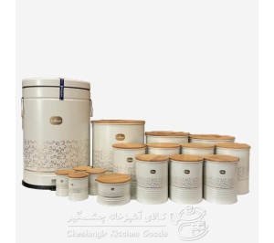 سرویس آشپزخانه 16 پارچه درب بامبو طرح کاکتوس یونیک کد UN_9093