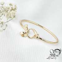 دستبند النگویی پاپیونی طرح طلا کد 16357