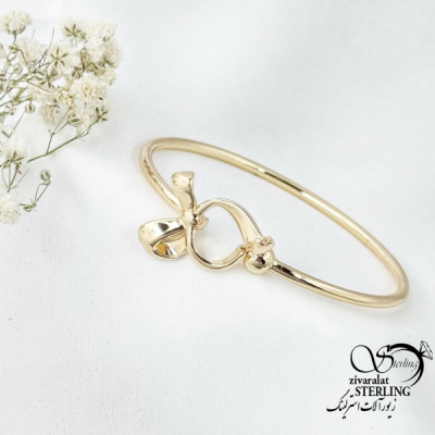 دستبند النگویی پاپیونی طرح طلا کد 16357