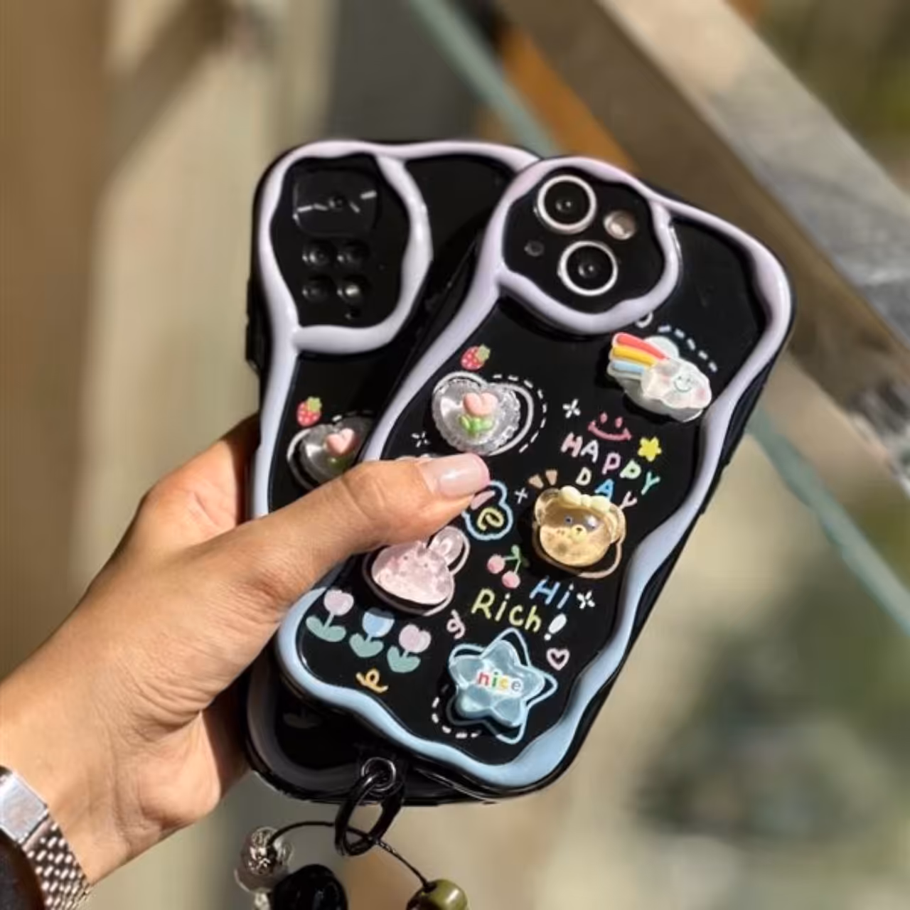 قاب گوشی  عروسکی مخصوص آیفون سامسونگ و شیائومی همراه با آویز