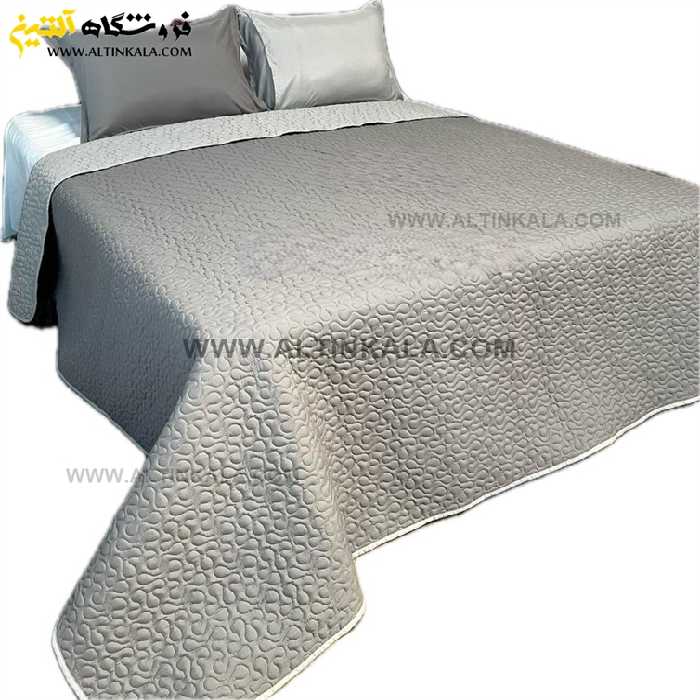 روتختی بهارخواب لومانا دونفره 4تکه رنگ طوسی-نقره ای