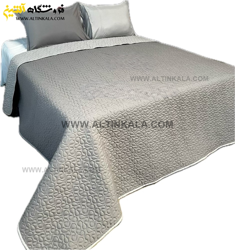 روتختی بهارخواب لومانا دونفره 4تکه رنگ طوسی-نقره ای