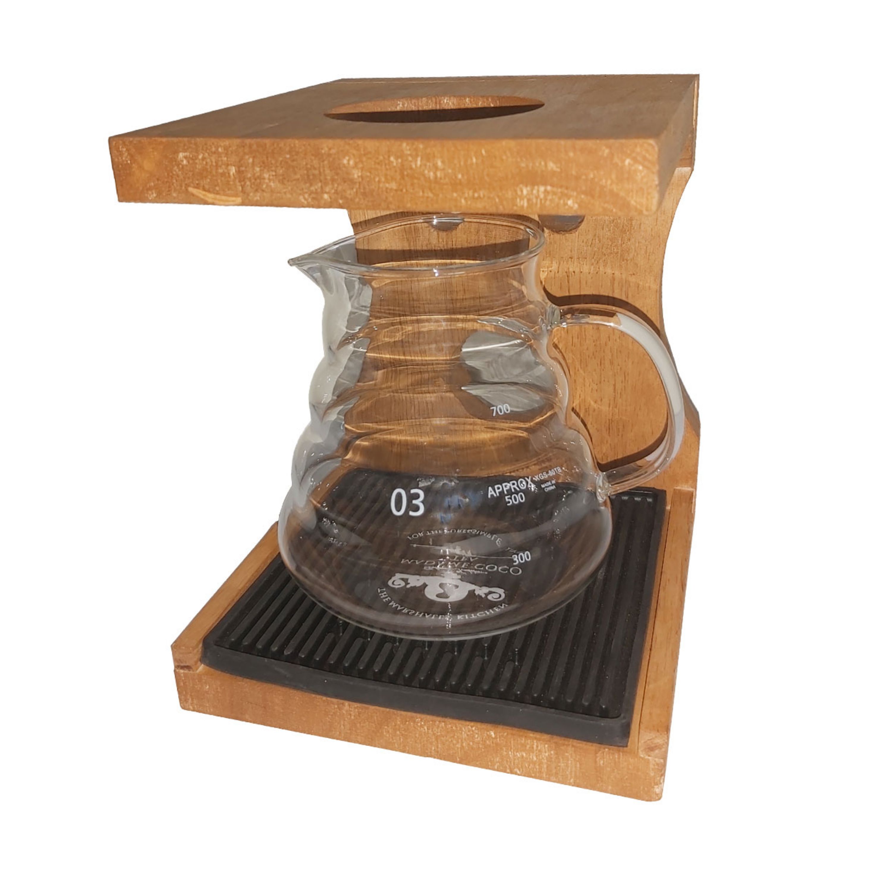 استند و سرور V60 مدل Wood-800 مناسب برای تهیه قهوه به روش دریپر