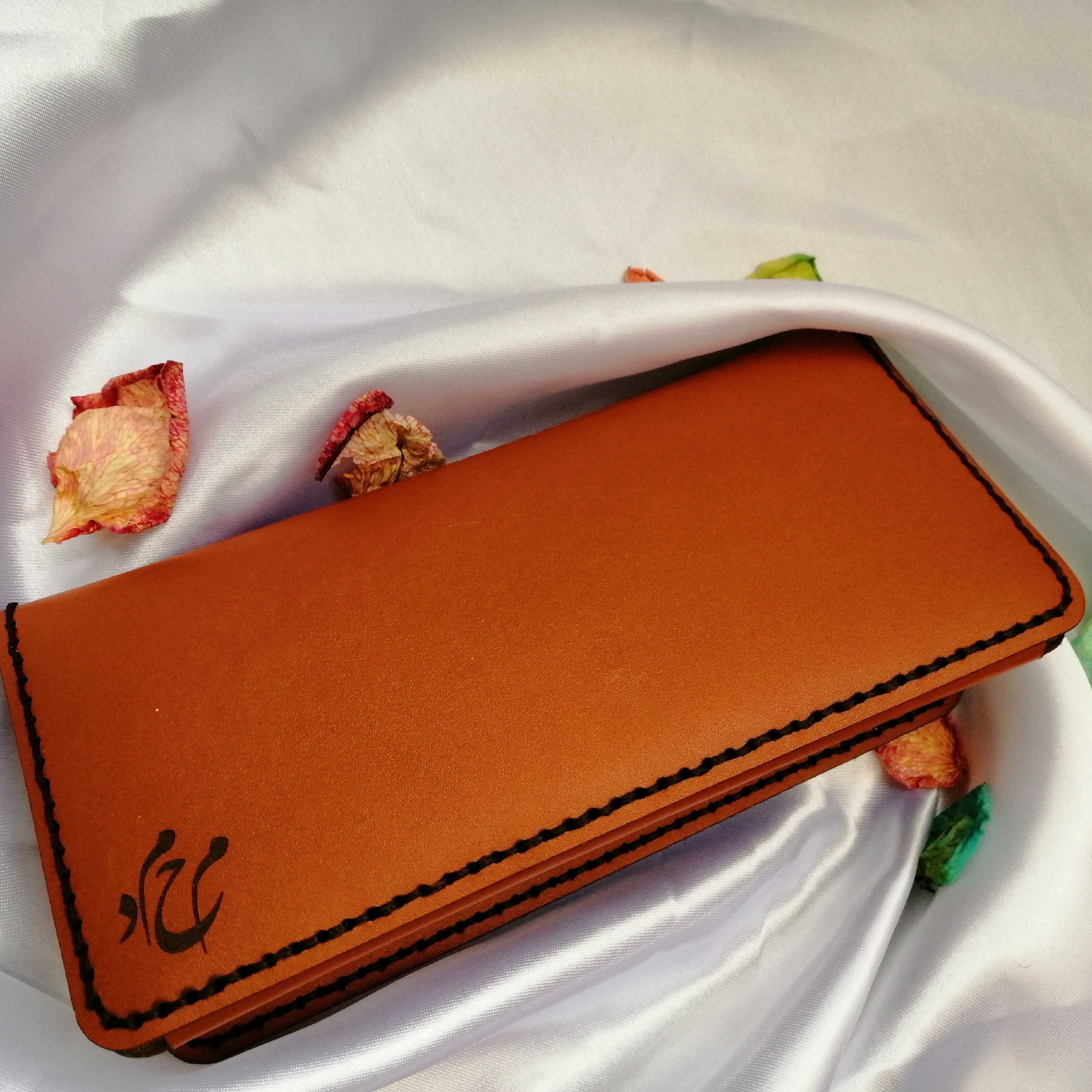 کیف پول چرم گاوی دست دوز