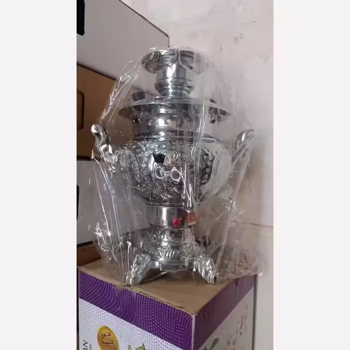 سماور برقی 8 لیتر بدنه برنج با تنوره