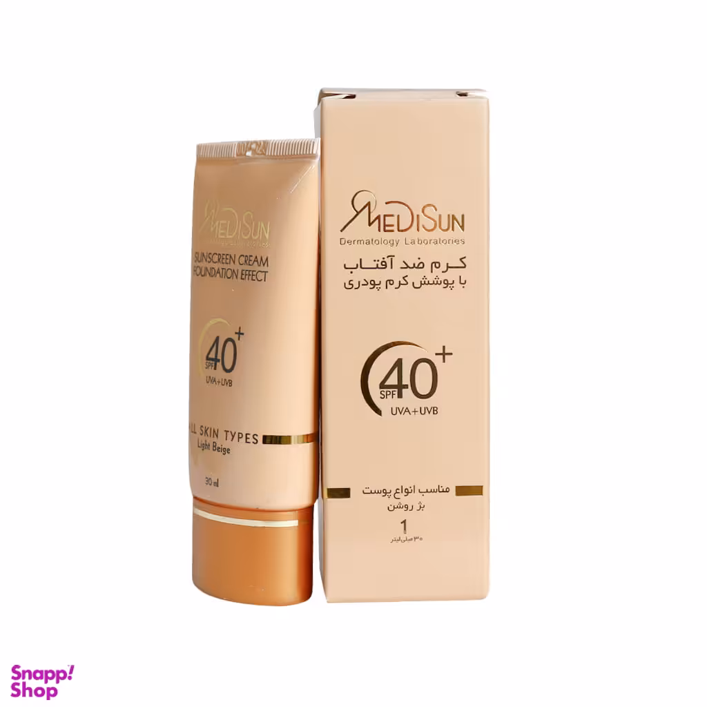 کرم ضد آفتاب مدیسان (Medisun) مناسب انواع پوست رنگ بژ روشن با SPF40 حجم 30 میلی لیتر