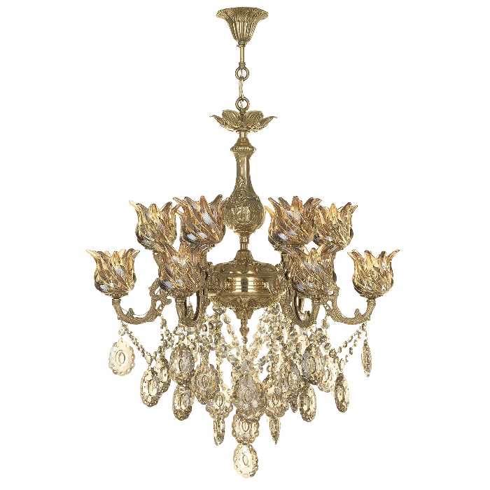 لوستر 12 شعله کلاسیک برنزی   شاهان کد 8021 جنس برنز گارانتی 3 ساله 