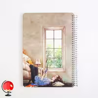دفتر 100 برگ سیمی طرح کتابخوان جلد سخت سویل