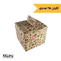 جعبه کاپ هولدر دسته دار یکبار مصرف کرافت ضخیم 18×20×20 سانتیمتری (کارتن 25 عددی)
