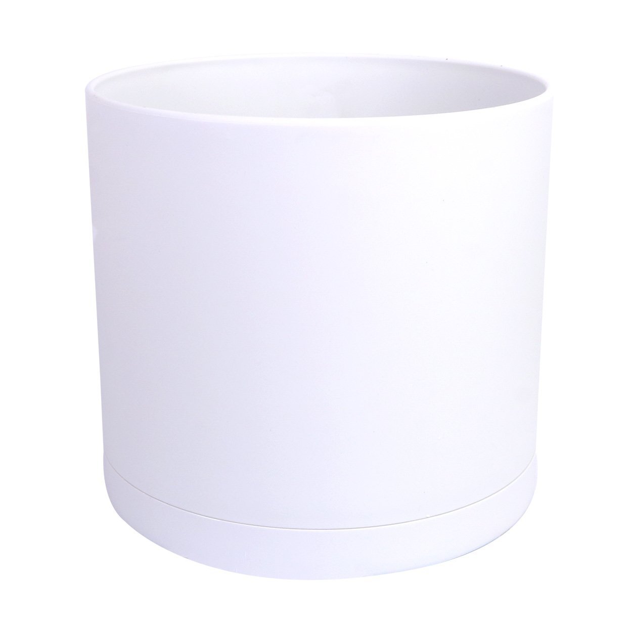 گلدان پلیمری استوانه مهرنی سایز 15 رنگ سفید استخوانی 10315 میکا