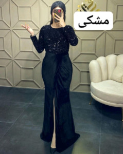 پیراهن مهمانی زنانه مخمل پولکی مدل رستا