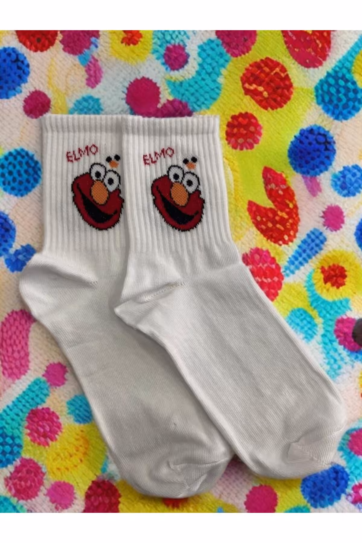 جوراب سفید مردانه و زنانه تنیس کالج 6 قطعه کارتونی Forever