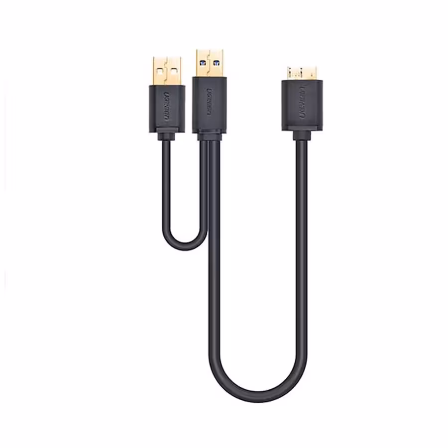 کابل Micro USB 3.0 همراه پورت تقویت کننده USB 2.0 (هارد) یوگرین مدل US140 طول 0.5 متر