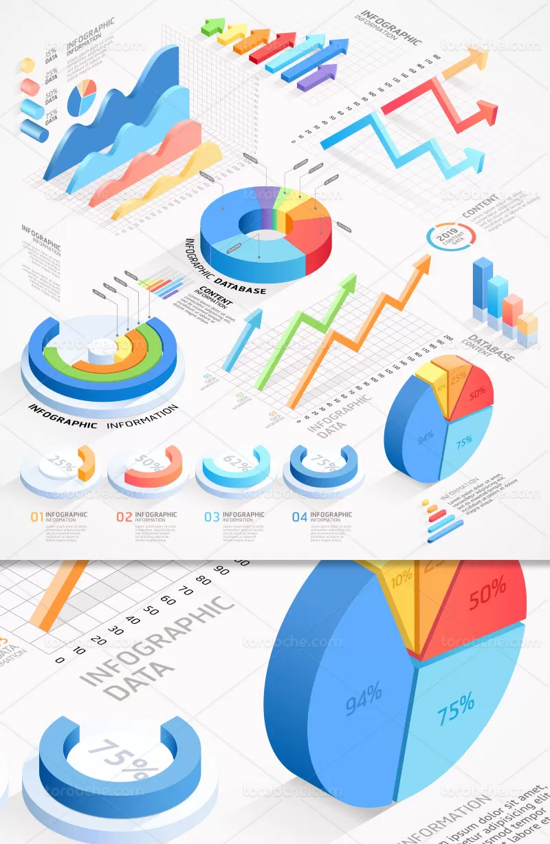وکتور اینفوگرافیک پیشرفت بیزینس | گرافیک با طعم تربچه