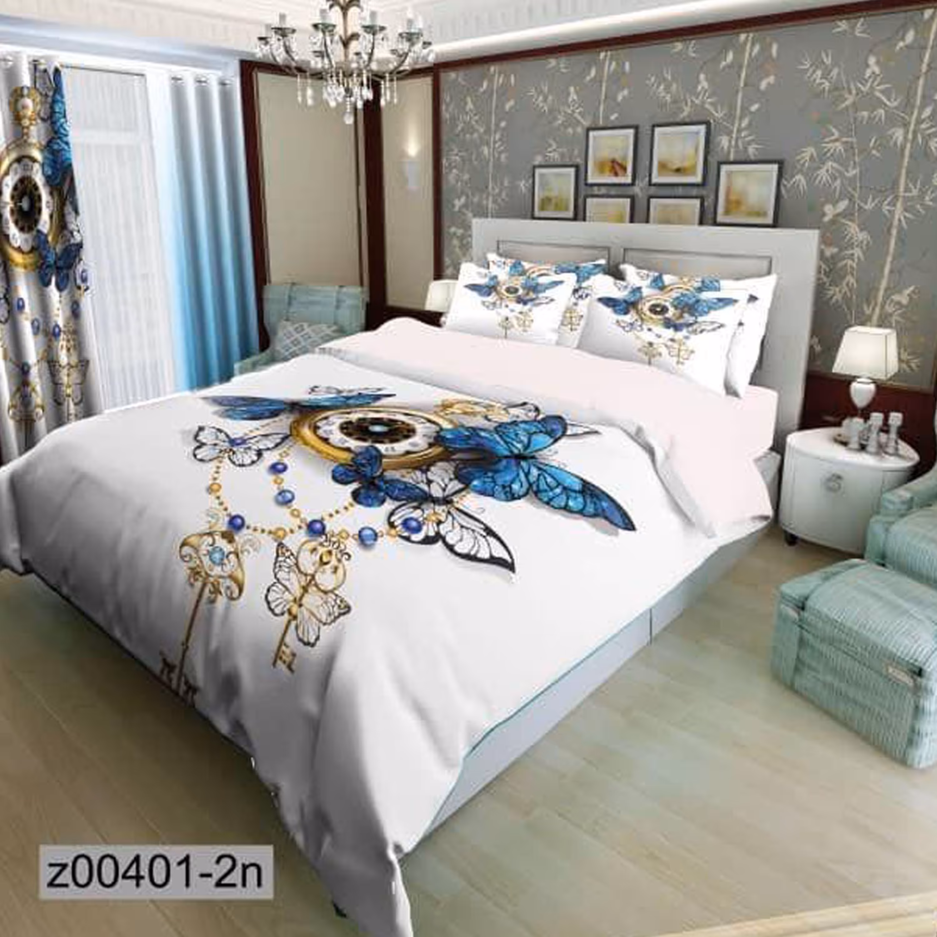 سرویس روتختی 2 نفره تنسل چاپی برندترک لند(Turk Land) z 401