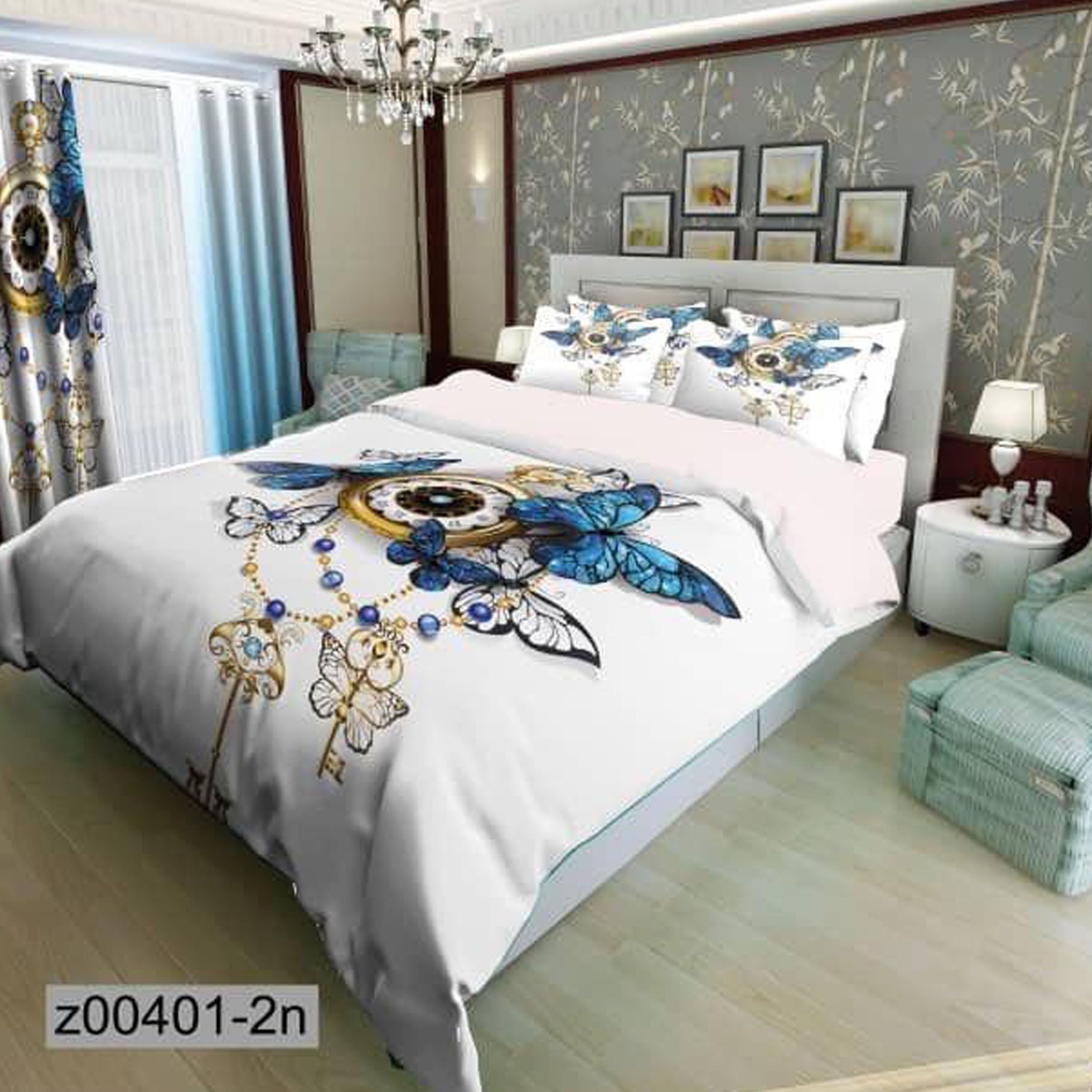سرویس روتختی 2 نفره تنسل چاپی برندترک لند(Turk Land) z 401