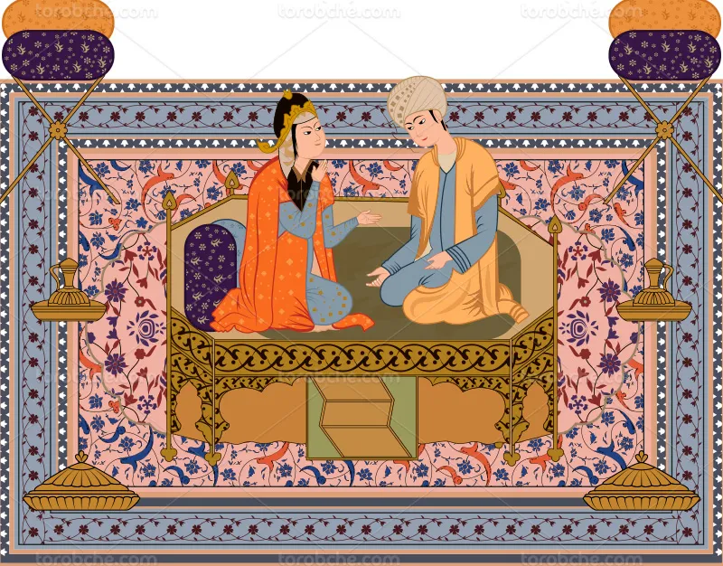 وکتور نقاشی مینیاتوری سنتی | گرافیک با طعم تربچه