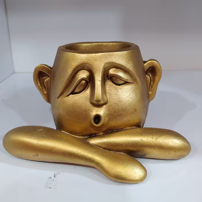 گلدان بانمک کله انسان در 2 رنگ مشکی و طلایی