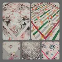 روسری دخترانه نخی برند بیوتی قواره 100 حاشیه دوردوخت طرح های شیک