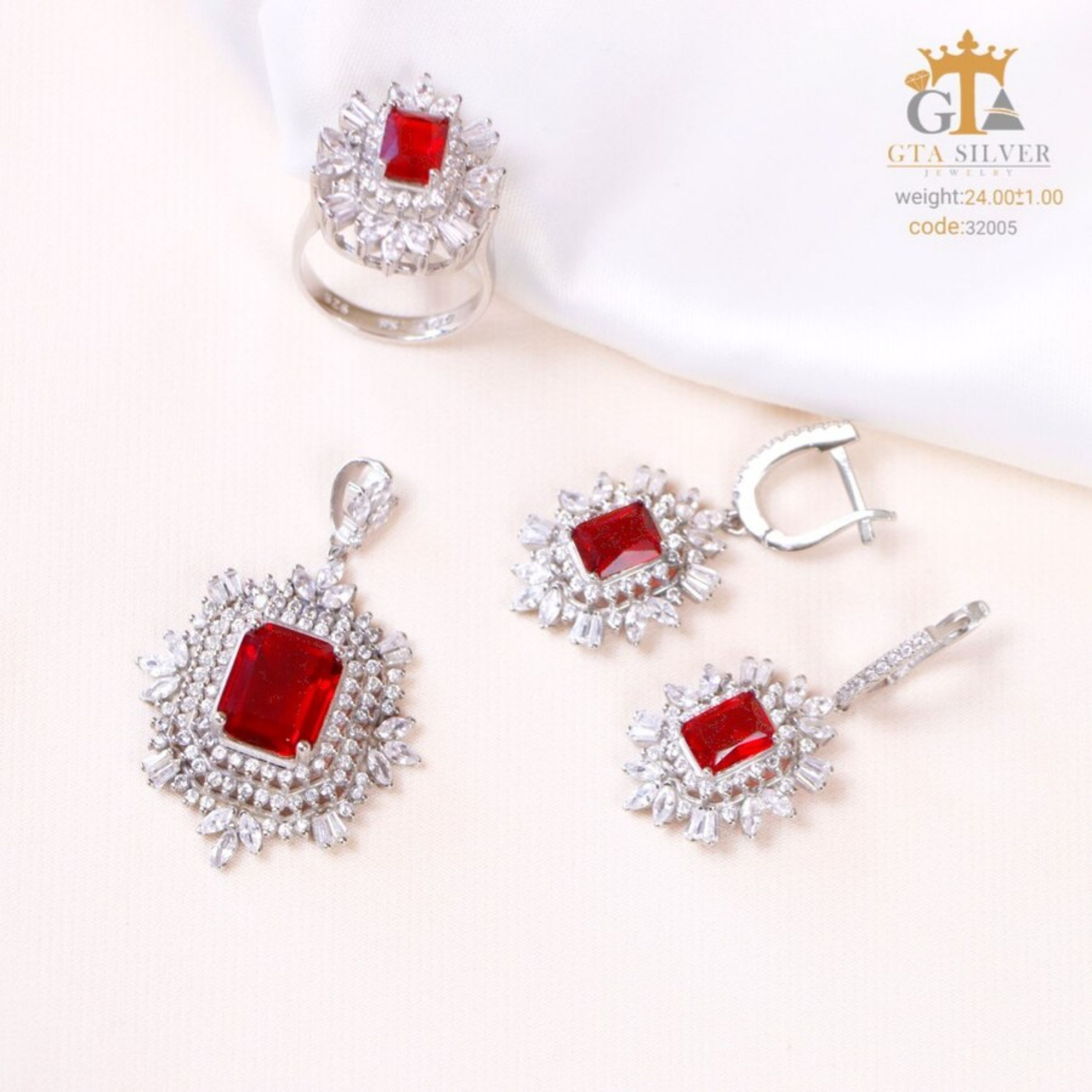 نیم ست نقره آتنا کد 32005-25