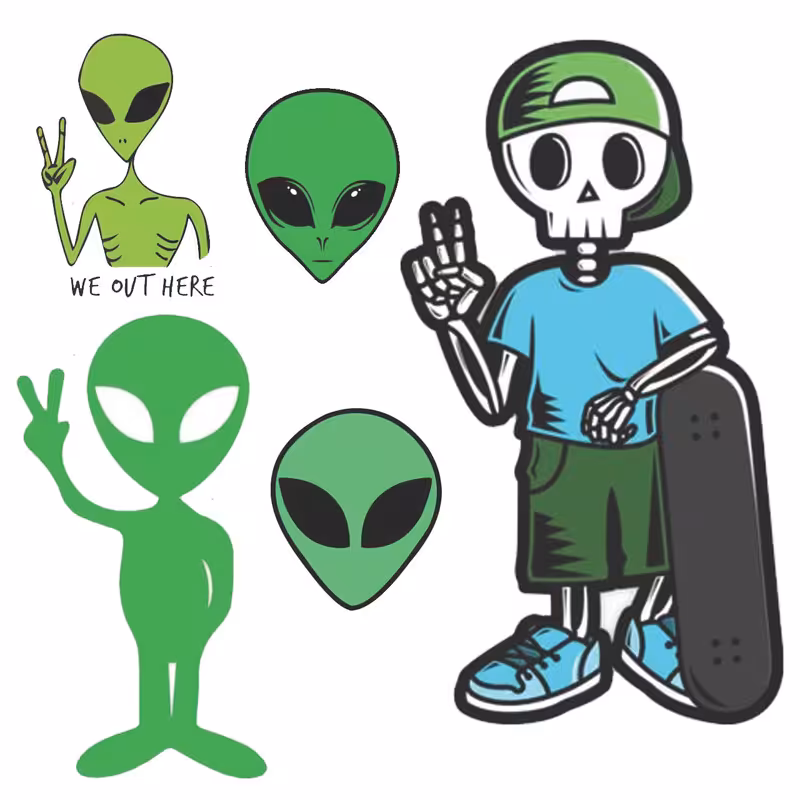 استیکر تزئینی موبایل و تبلت مدل آدم فضایی کد 2906 مجموعه 5 عددی