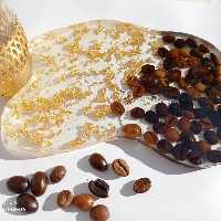 زیرلیوانی رزینی باقهوه و ورق طلا در سایز و طرح های مختلف