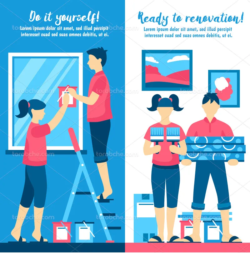 وکتور خدمات دکوراسیون داخلی | گرافیک با طعم تربچه