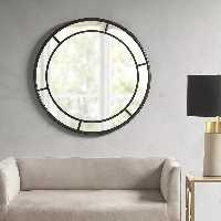 آینه گرد چوبی الف مدل تبسم قطر w-80