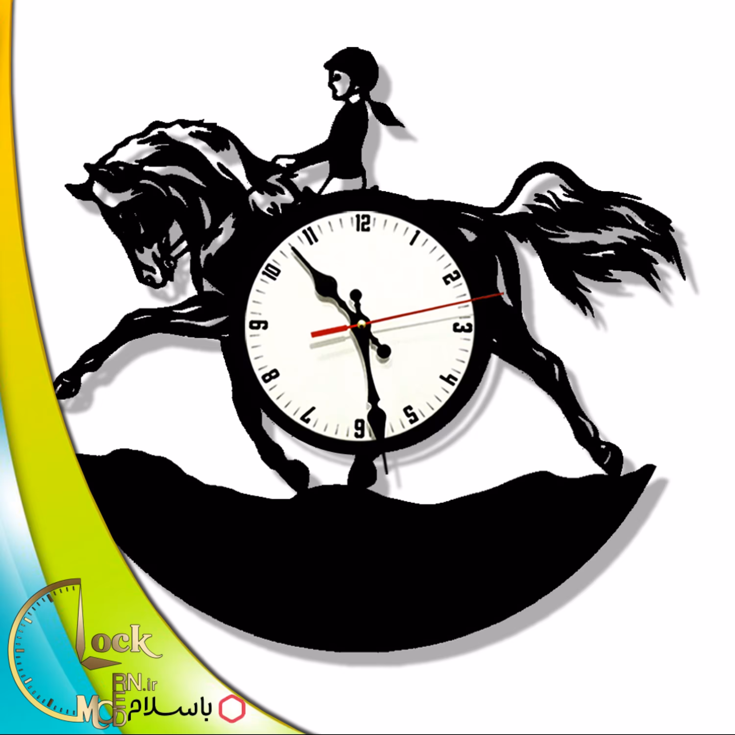 ساعت دیواری طرح اسب سواری کد 700 (پس کرایه)
