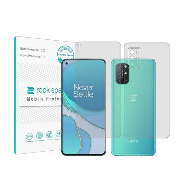 گلس محافظ صفحه نمایش و پشت گوشی وان پلاس 8T  5G مدل نانو هیدروژل شفاف برند راک اسپیس کدSS