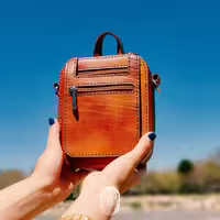 کیف چرم  دست دوز  آلا مدل ماهان سایز کوچک 