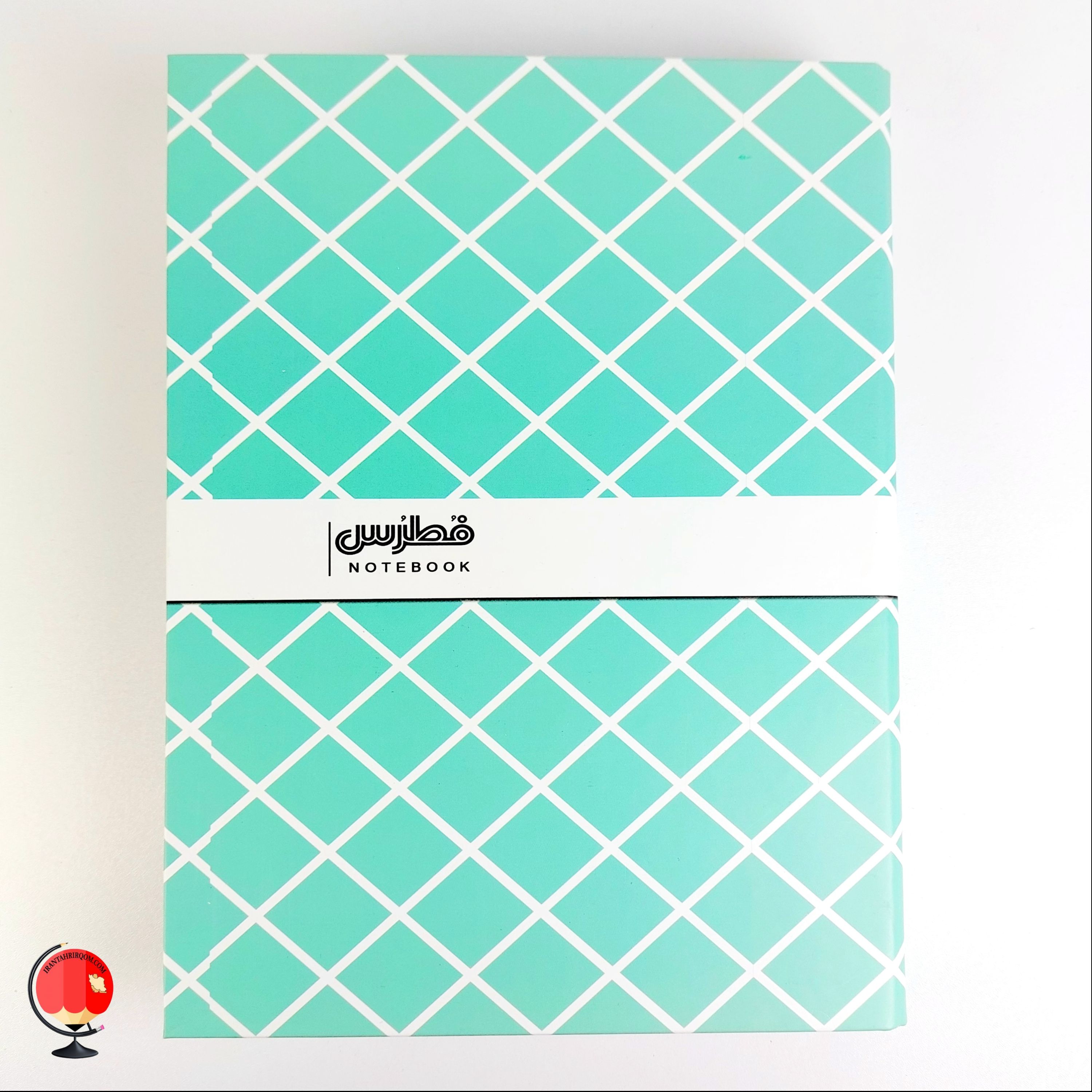 دفتر کلاسوری فطرس 100 برگ طرح چهارخونه سبز ابی کد 3553
