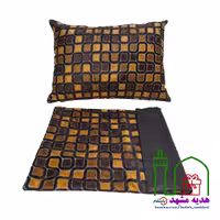 یک جفت روبالشتی مخمل گلدار برجسته پارامونت 5070 طرح شطرنجی کرم قهوه ای