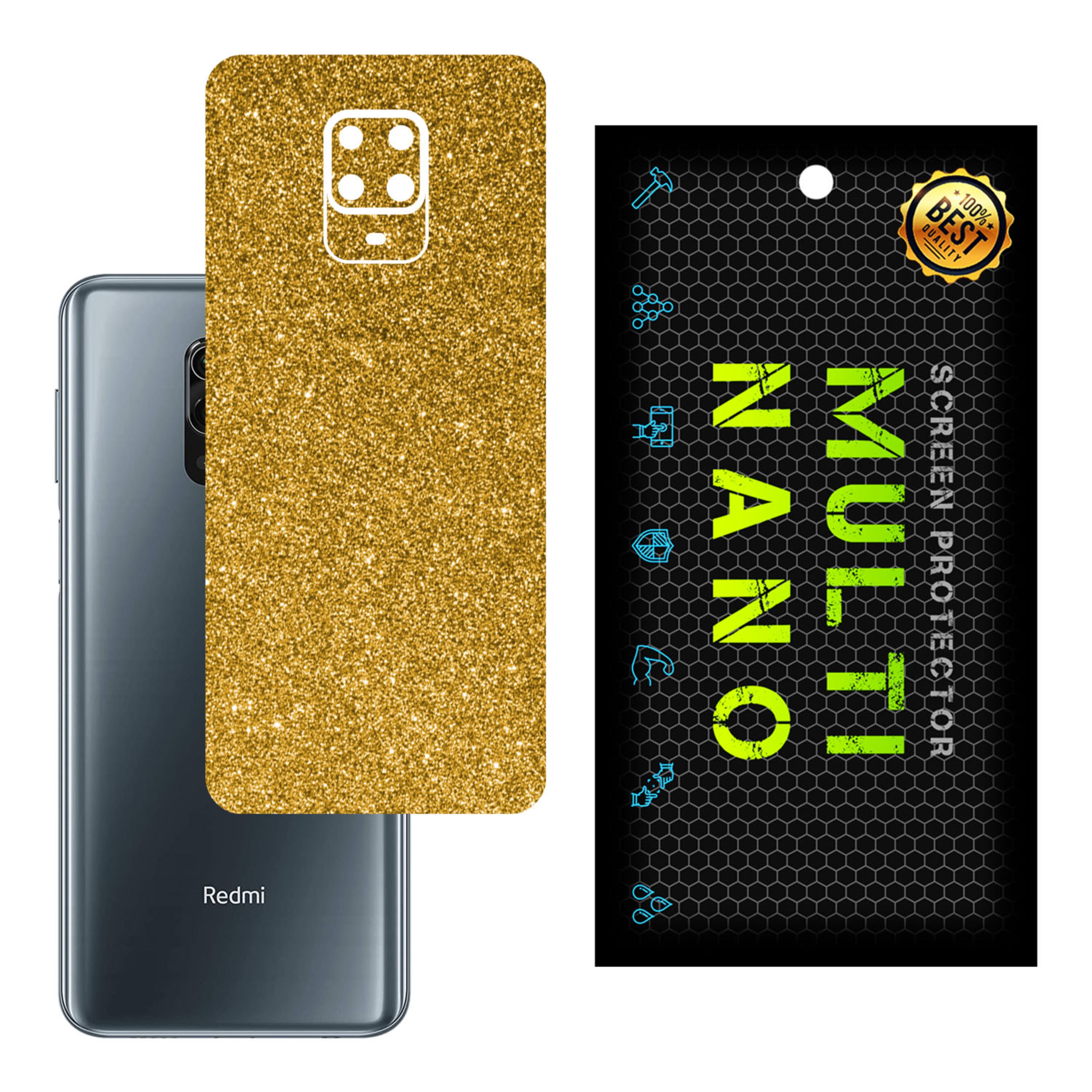 برچسب پوششی MultiNano مدل X-G1F-Gold برای پشت موبایل شیائومی Redmi Note 9 Pro