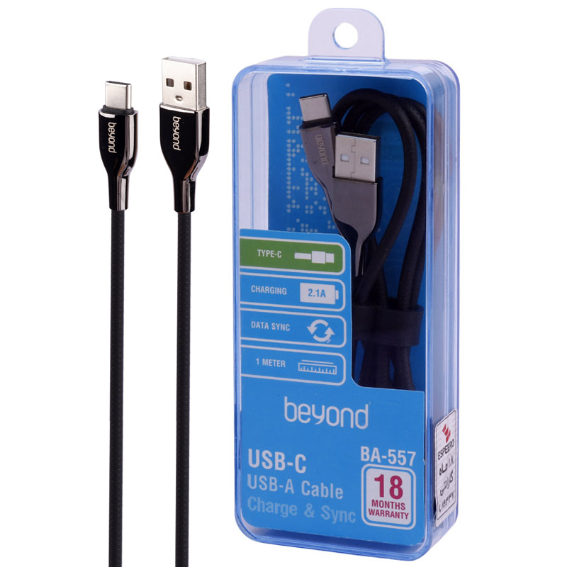 کابل Type-C فست شارژ بیاند(فراسو) مدل BA-557 2.1A طول 1 مترBeyond BA-557 2.1A 1m USB TO TYPE-C CABLE