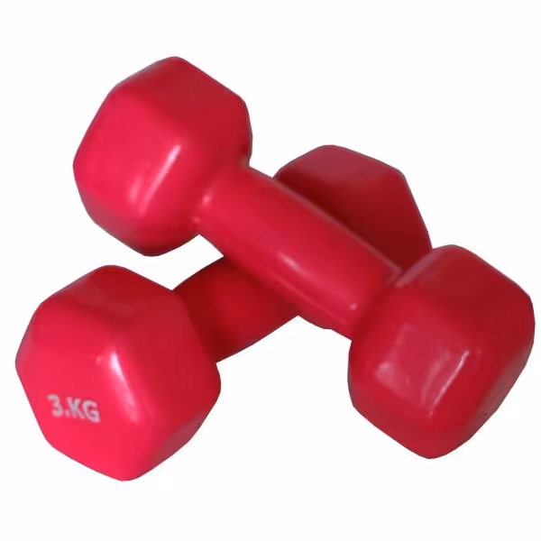دمبل ایروبیک روکش دار 3 کیلوگرمی بسته دو عددی-dmbl3-kilogrmi-model-rkord-code-2-basteh-2-count