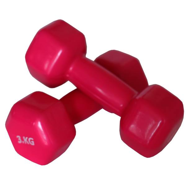 دمبل ایروبیک روکش دار 3 کیلوگرمی بسته دو عددی-dmbl3-kilogrmi-model-rkord-code-2-basteh-2-count
