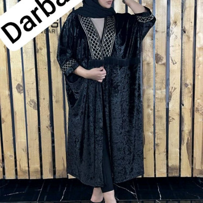 مانتو مخمل شاین وارداتی درباری سایز بزرگ
