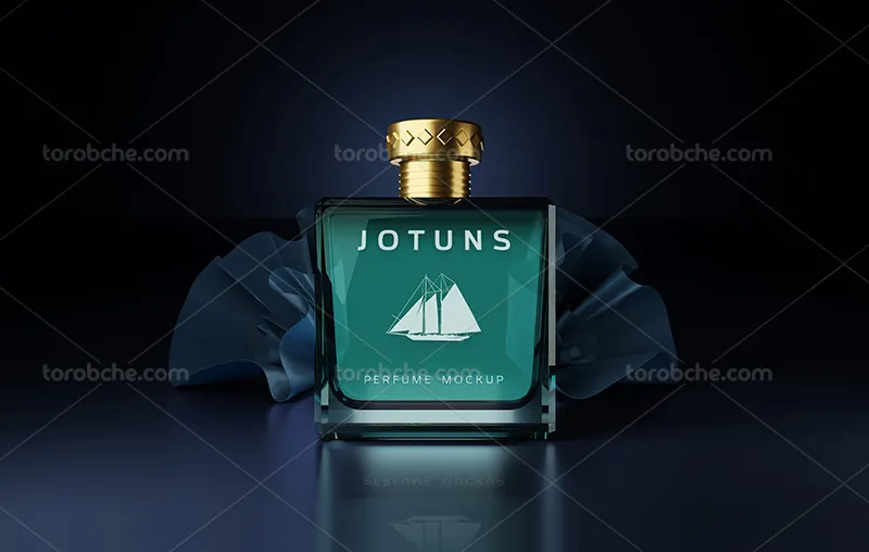 موکاپ لایه باز عطر لوکس | گرافیک با طعم تربچه