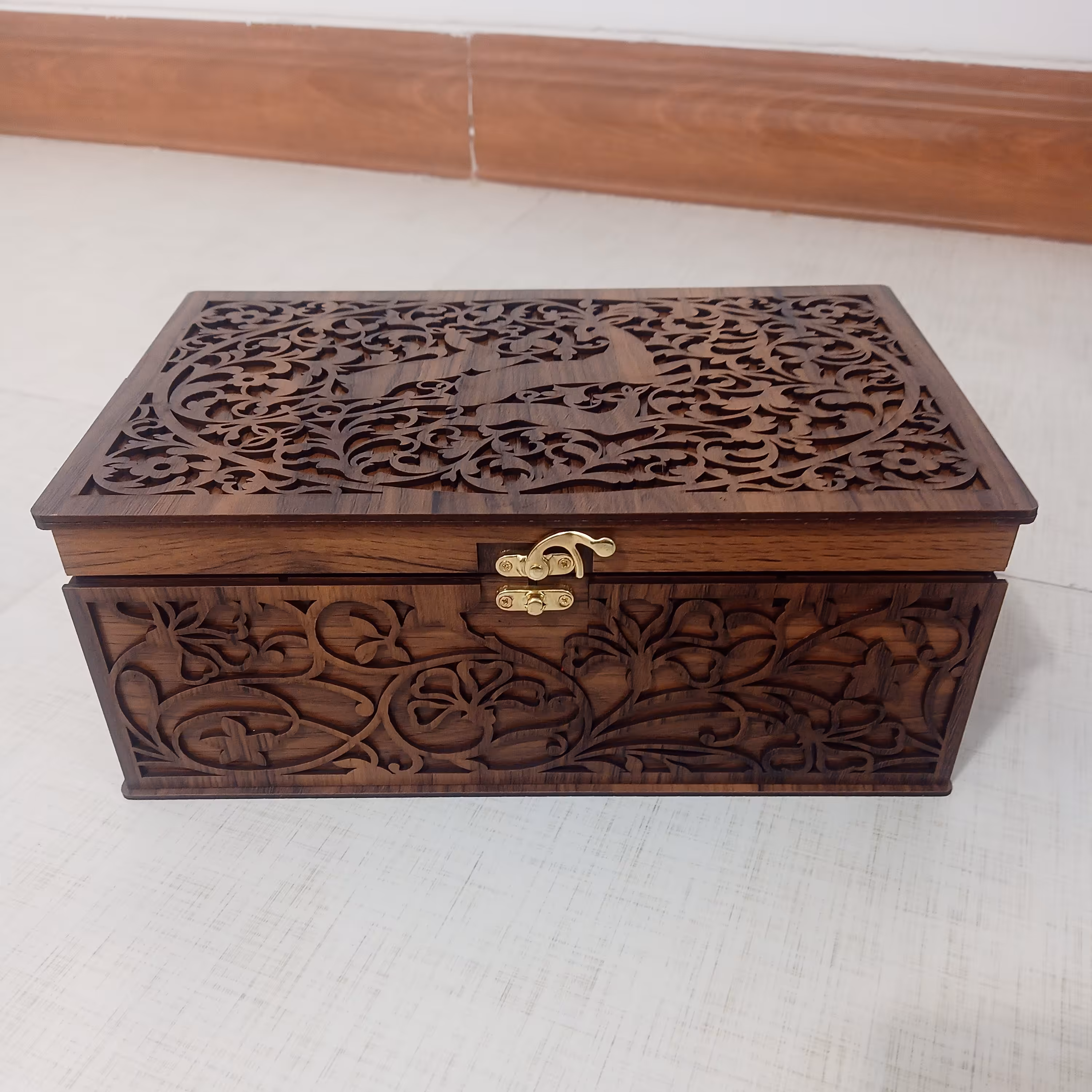 جعبه دمنوش چوبی سایز بزرگ 8خانه قابل تغییر  (تی بگ)(ارسال پس کرایه)
