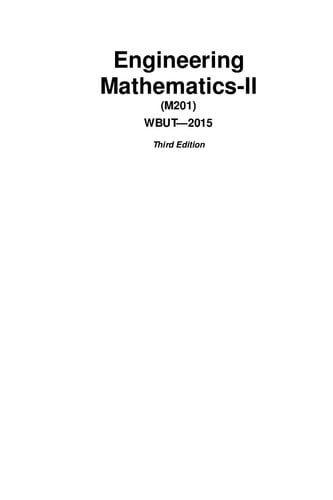  دانلود کتاب Engineering Mathematics-Ii (M201) Wbut, 3rd ed, 2015 - دانلود کتاب های دانشگاهی