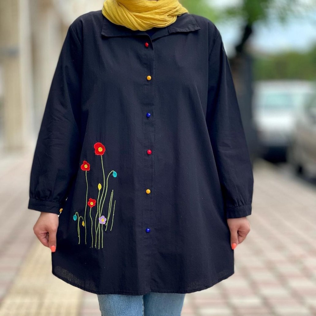 مانتو دکمه رنگی فری سایز 40تا 50