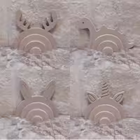 رنگین کمان چوبی حیوانات  خام و بدون رنگ رنگاچوب