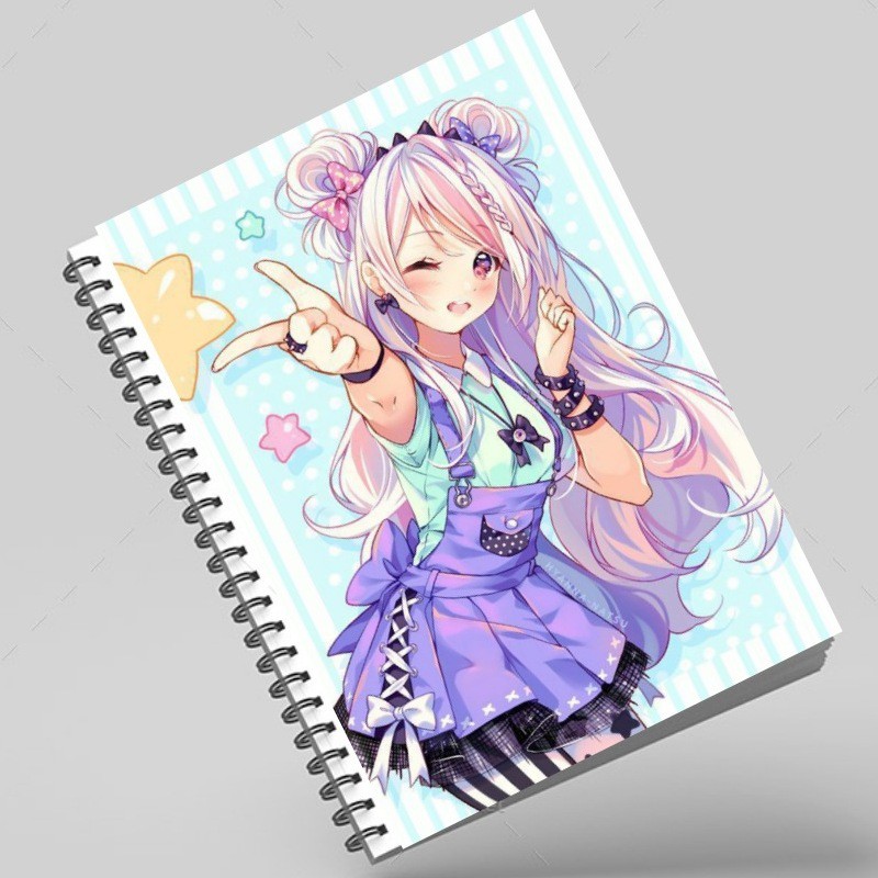 دفتر سیمی طرح purple girl 02