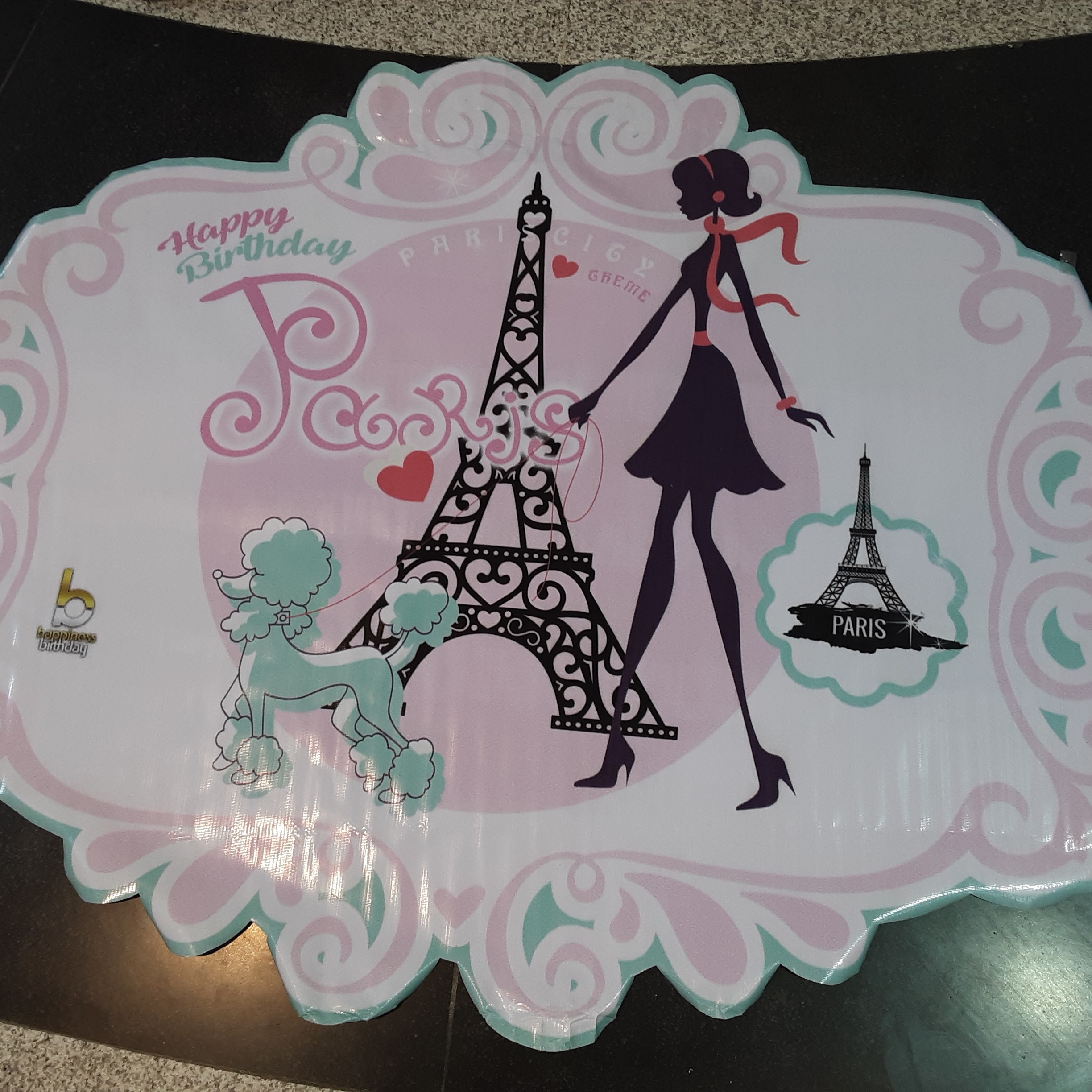 بنر تم شخصیتی دختر پاریسی طول 130 سانت ارتفاع 80 سانت