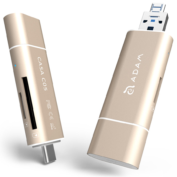 کارت خوان USB-C آدام المنتس ADAM ELEMENTS مدل CASA C05 طلایی - Hiapple.ir