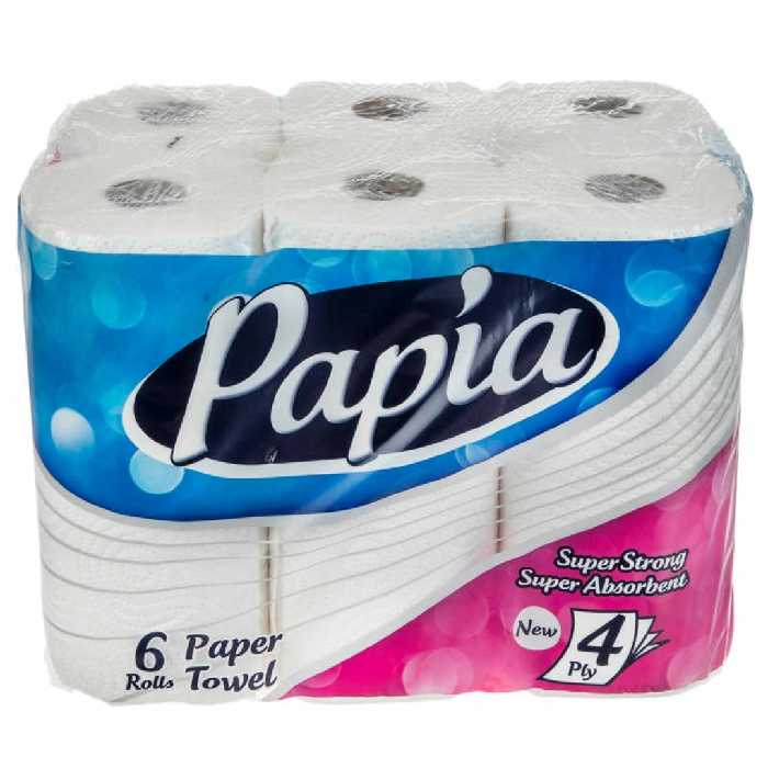 دستمال حوله پاپیا حاوی 12 بسته 6 عددی ارسال بصورت پس کرایه